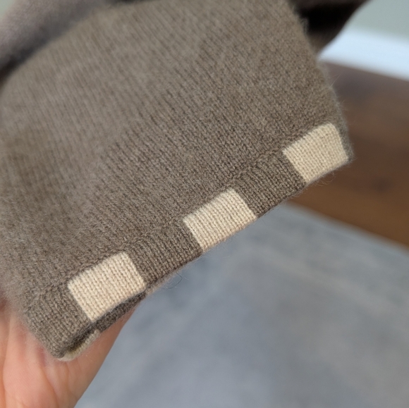 Women’s Light Taupe Cashmere Twin Set Cardigan & Turtleneck EU 46, Size L - Picture 4 of 15